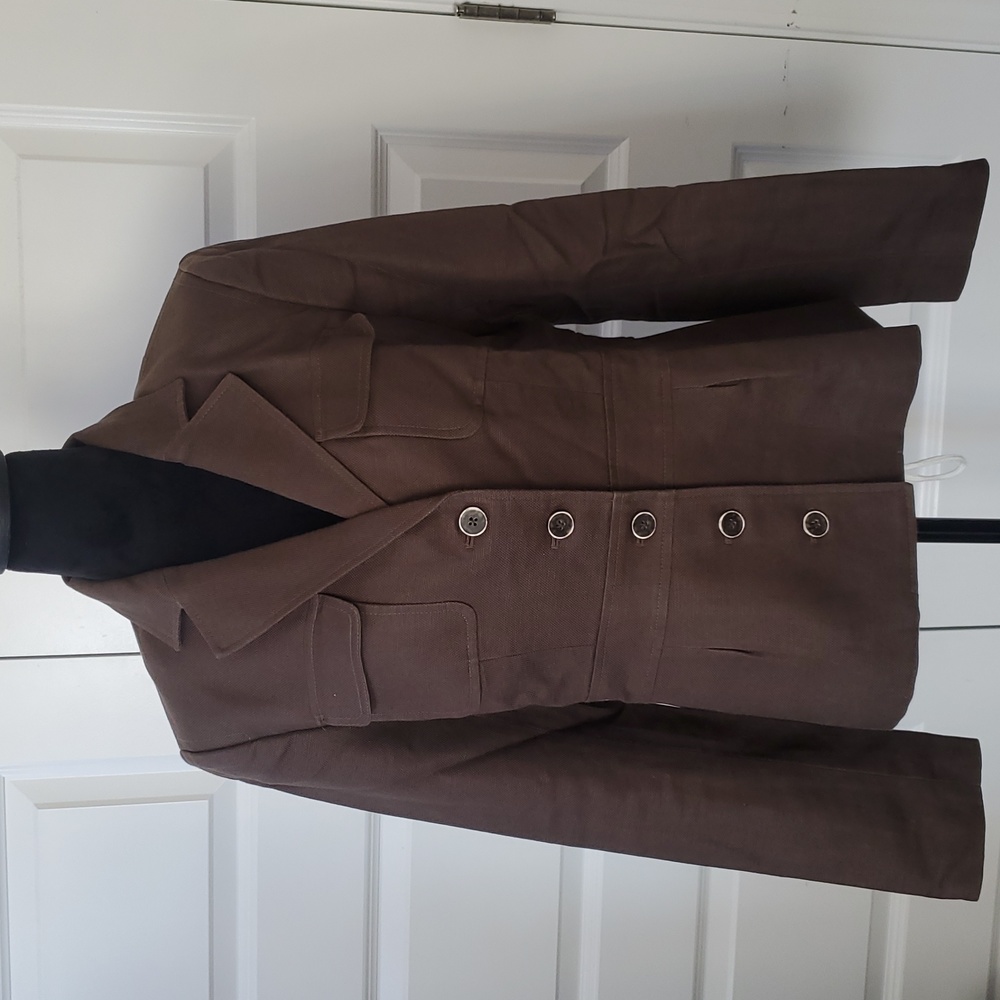 Banana Republic Brown Linen/Cotton Safari Jacket